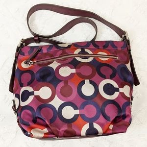 Coach Park Op Art Scarf Print Bag EUC